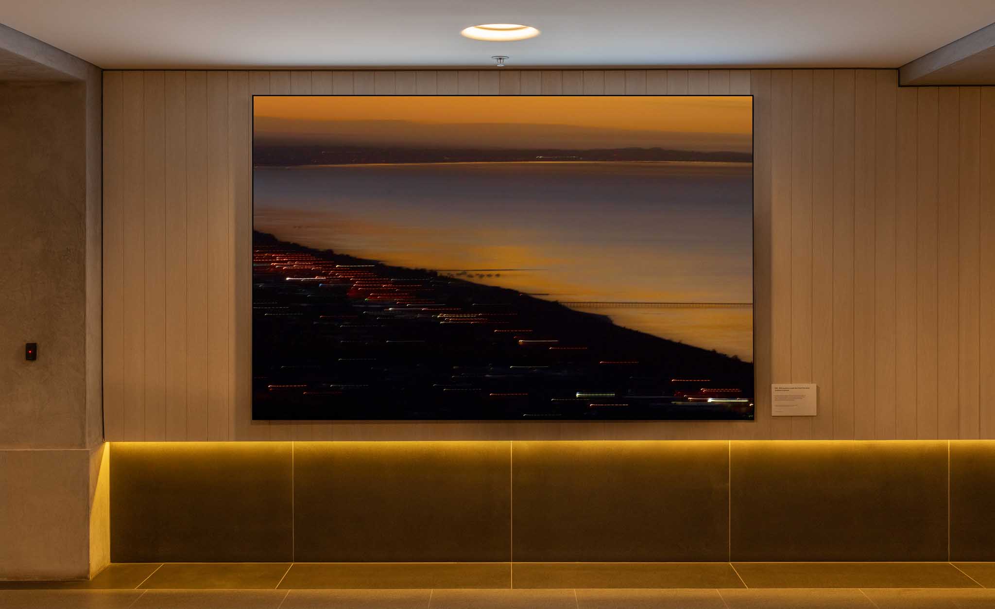 50 Albert Road, foyer, LED artwork by Saville Coble - Mornington peninsula from the Souther Exposure Series.