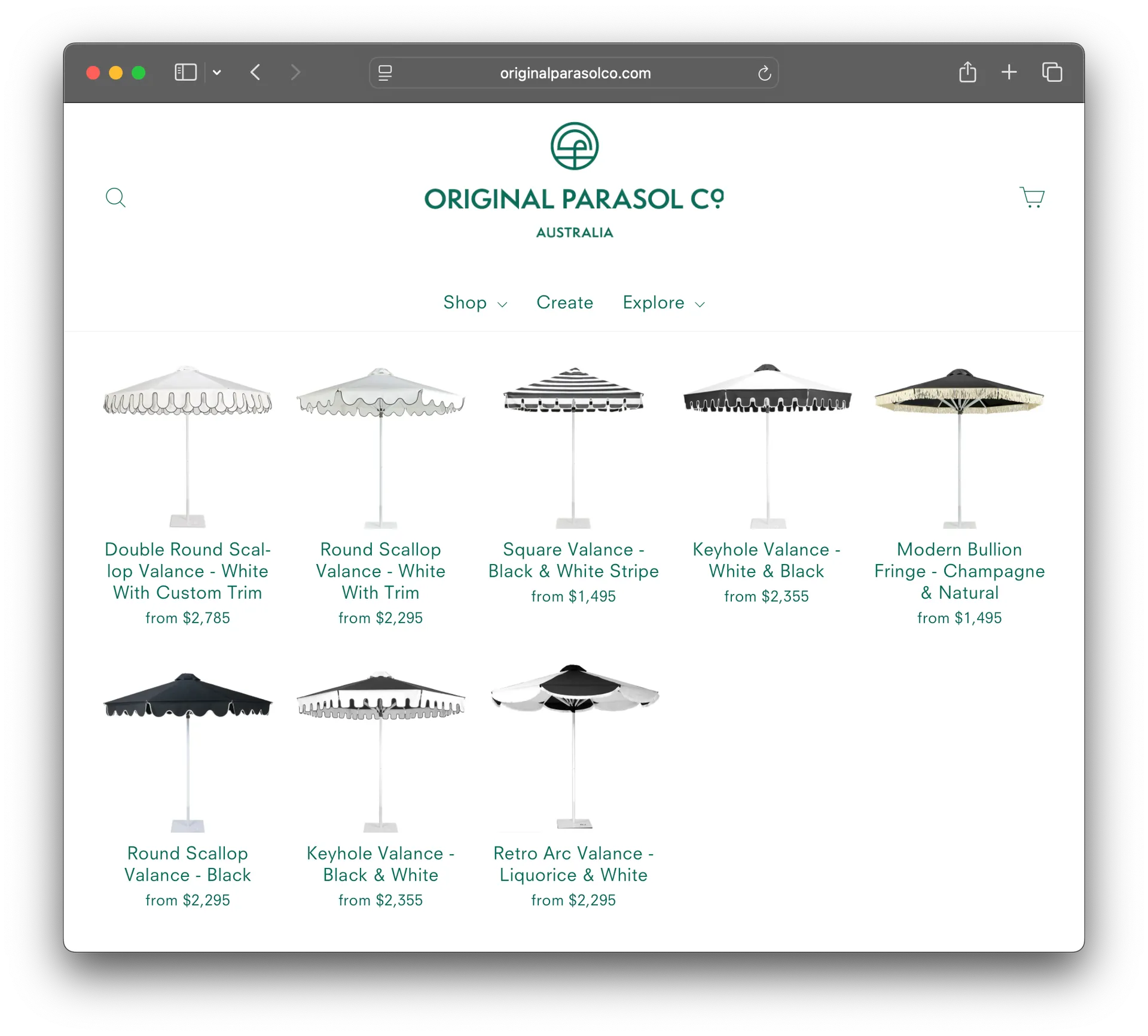 advertising collection photography of umbrella company Original Parasol and Co